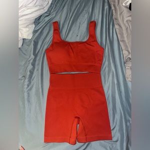 Meyeeka Womens 2 Piece Seamless Ribbed Workout Set